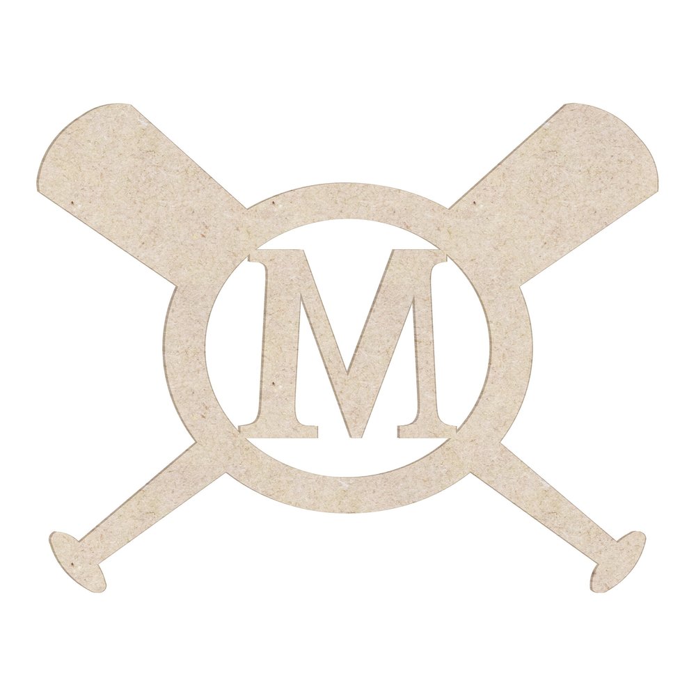 12" Baseball Bats Unfinished Wood Initial Monogram Letter M (Sizes 12"-30")