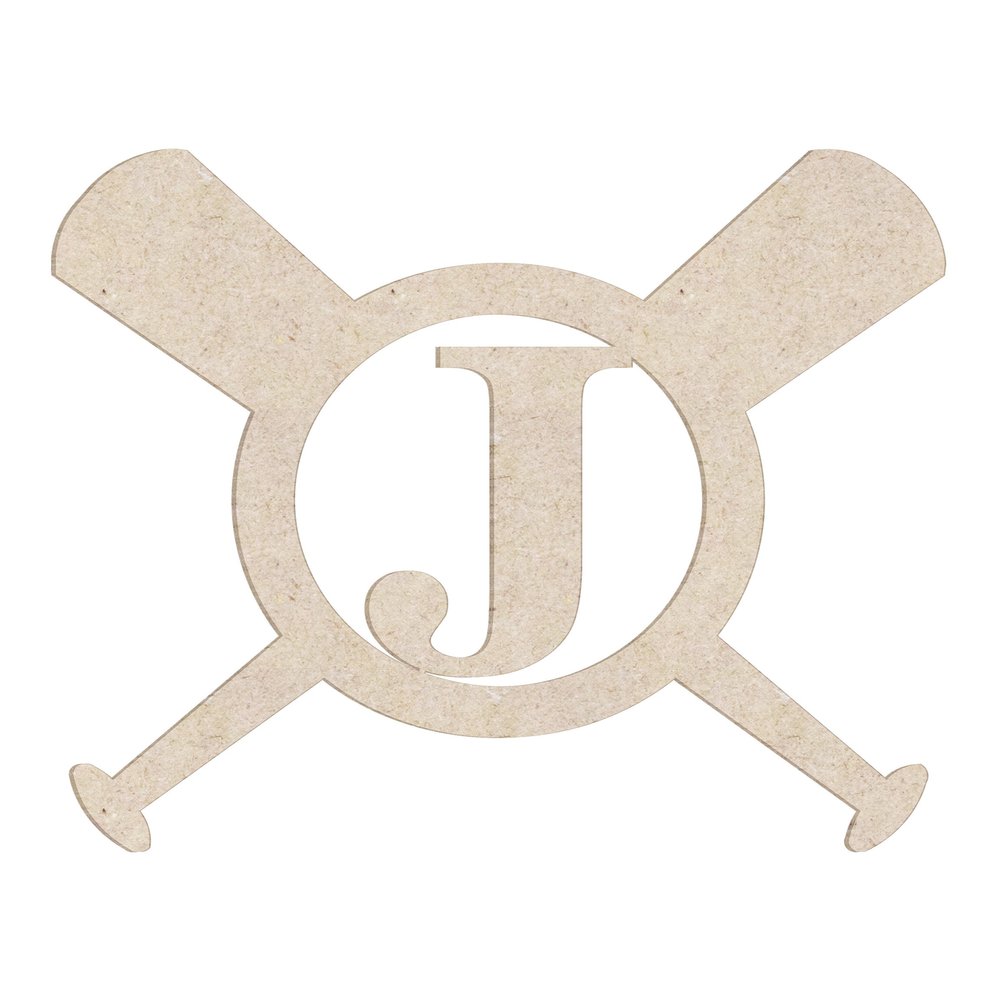 20" Baseball Bats Unfinished Wood Initial Monogram Letter J (Sizes 12"-30")
