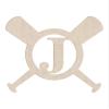 20" Baseball Bats Unfinished Wood Initial Monogram Letter J (Sizes 12"-30") view 1