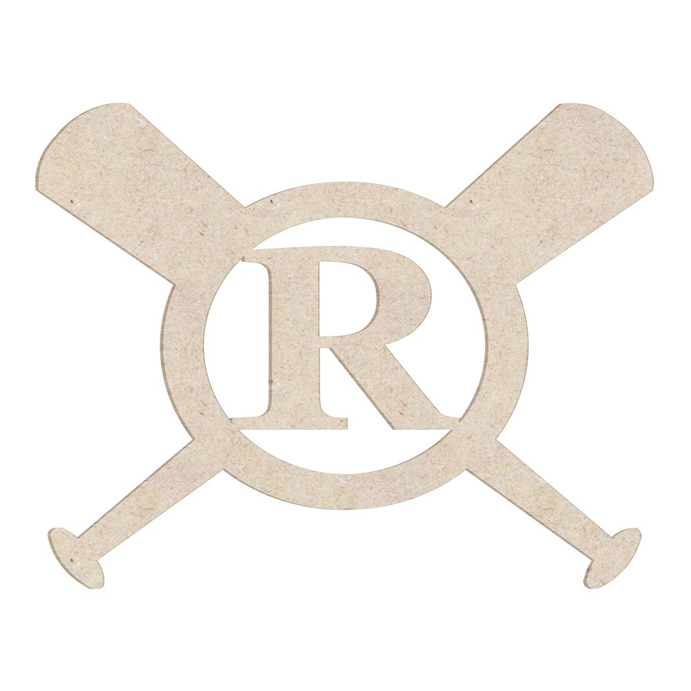 18" Baseball Bats Unfinished Wood Initial Monogram Letter R (Sizes 12"-30")