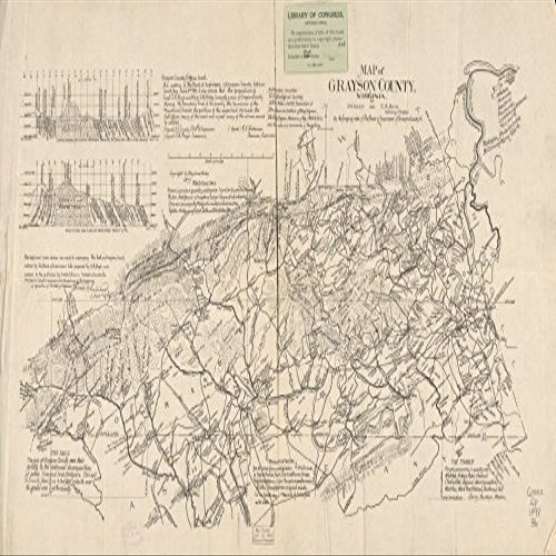 14" x 24" 1897 Map of Grayson County Virginia United States