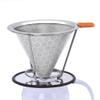Coffee Filter, Stainless Steel Reusable Double Layer Mesh Pour Over Coffee Filter Drip Dripper Cone Filter Infuse Strainer Holder (Model 2) view 1