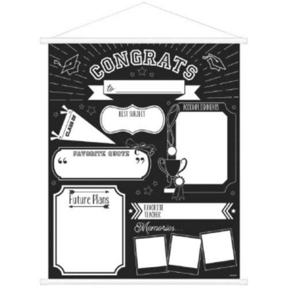 Amscan Grad Chalkboard Milestone Banner | 1 piece | Party Favor