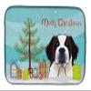Caroline's Treasures BB1618DDM Christmas Tree and Saint Bernard Dish Drying Mat Absorbent Dish Drying Mat Pad for Kitchen Counter Dish Drainer Mat for Countertop, 14 x 21", Multicolor view 1