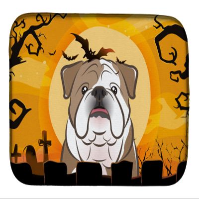 Caroline's Treasures BB1777DDM Halloween English Bulldog Dish Drying Mat Absorbent Dish Drying Mat Pad for Kitchen Counter Dish Drainer Mat for Countertop, 14 x 21", Multicolor