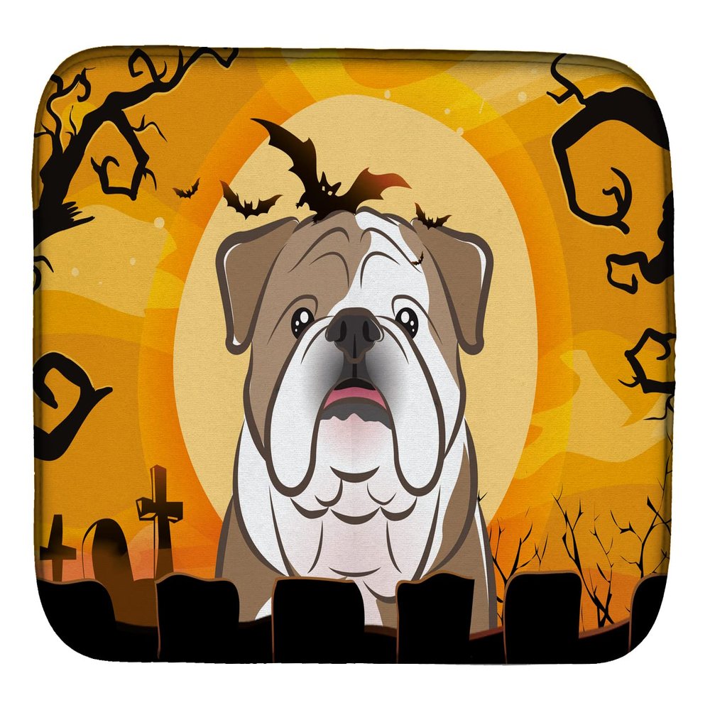 Caroline's Treasures BB1777DDM Halloween English Bulldog Dish Drying Mat Absorbent Dish Drying Mat Pad for Kitchen Counter Dish Drainer Mat for Countertop, 14 x 21", Multicolor