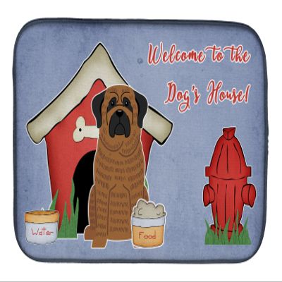 Caroline's Treasures BB2769DDM Dog House Collection Mastiff Brindle Dish Drying Mat Absorbent Dish Drying Mat Pad for Kitchen Counter Dish Drainer Mat for Countertop, 14 x 21", Multicolor