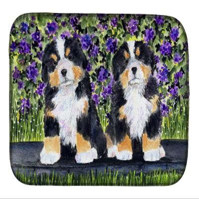 Caroline's Treasures SS8334DDM Bernese Mountain Dog Dish Drying Mat Absorbent Dish Drying Mat Pad for Kitchen Counter Dish Drainer Mat for Countertop, 14 x 21", Multicolor