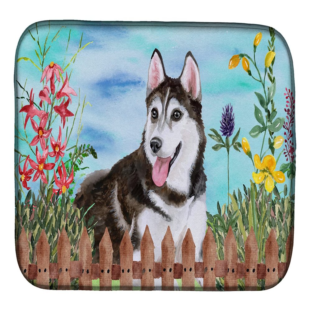 Caroline's Treasures CK1274DDM Siberian Husky #2 Spring Dish Drying Mat Absorbent Dish Drying Mat Pad for Kitchen Counter Dish Drainer Mat for Countertop, 14 x 21", Multicolor