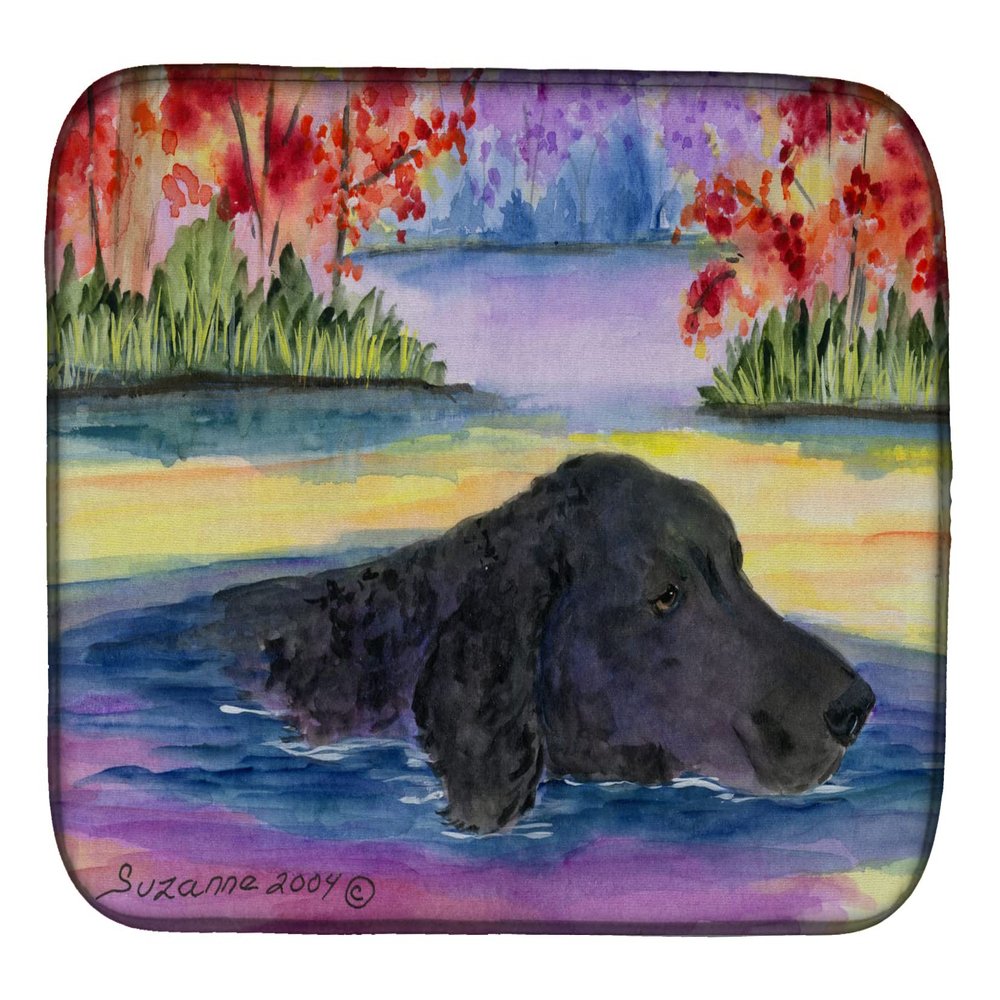 Caroline's Treasures SS8043DDM Curly Coated Retriever Dish Drying Mat Absorbent Dish Drying Mat Pad for Kitchen Counter Dish Drainer Mat for Countertop, 14 x 21", Multicolor