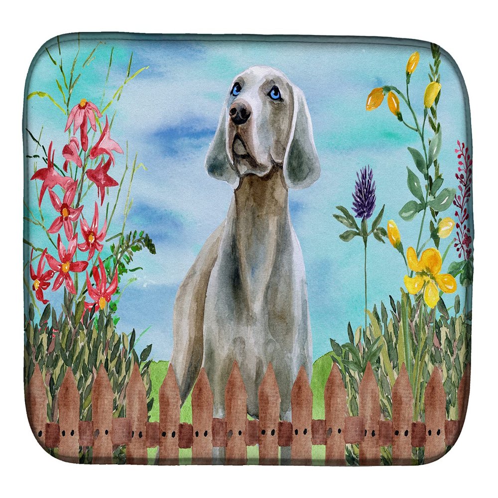 Caroline's Treasures CK1236DDM Weimaraner Spring Dish Drying Mat Absorbent Dish Drying Mat Pad for Kitchen Counter Dish Drainer Mat for Countertop, 14 x 21", Multicolor