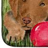 Caroline's Treasures SS8684DDM Curly Coated Retriever Dish Drying Mat Absorbent Dish Drying Mat Pad for Kitchen Counter Dish Drainer Mat for Countertop, 14 x 21", Multicolor view 4