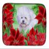 Caroline's Treasures CK1297DDM Bichon Frise Poinsettas Dish Drying Mat Absorbent Dish Drying Mat Pad for Kitchen Counter Dish Drainer Mat for Countertop, 14 x 21", Multicolor view 1