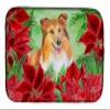Caroline's Treasures CK1367DDM Sheltie Poinsettas Dish Drying Mat Absorbent Dish Drying Mat Pad for Kitchen Counter Dish Drainer Mat for Countertop, 14 x 21", Multicolor view 1