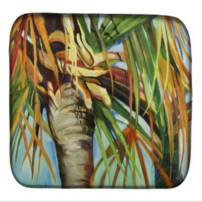 Caroline's Treasures JMK1129DDM Orange Top Palm Tree Dish Drying Mat Absorbent Dish Drying Mat Pad for Kitchen Counter Dish Drainer Mat for Countertop, 14 x 21", Multicolor