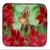 Caroline's Treasures CK1357DDM Doberman Pinscher Poinsettas Dish Drying Mat Absorbent Dish Drying Mat Pad for Kitchen Counter Dish Drainer Mat for Countertop, 14 x 21", Multicolor view 1