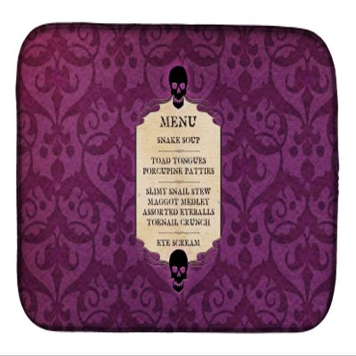 Caroline's Treasures SB3005DDM Goulish Menu including Eye Screen Snake soup Halloween Dish Drying Mat, Absorbent Dish Drying Mat Pad for Kitchen Counter Dish Drainer Mat for Countertop,