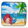 Caroline's Treasures BB8513DDM Mermaid on the Beach Dish Drying Mat Absorbent Dish Drying Mat Pad for Kitchen Counter Dish Drainer Mat for Countertop, 14 x 21", Multicolor view 1