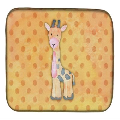 Caroline's Treasures BB7373DDM Polkadot Griaffe Watercolor Dish Drying Mat Absorbent Dish Drying Mat Pad for Kitchen Counter Dish Drainer Mat for Countertop, 14 x 21", Multicolor