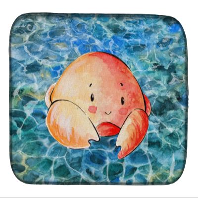 Caroline's Treasures BB8523DDM Crab Dish Drying Mat Absorbent Dish Drying Mat Pad for Kitchen Counter Dish Drainer Mat for Countertop, 14 x 21", Multicolor