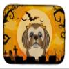 Caroline's Treasures BB1807DDM Halloween Chocolate Brown Shih Tzu Dish Drying Mat Absorbent Dish Drying Mat Pad for Kitchen Counter Dish Drainer Mat for Countertop, 14 x 21", Multicolor view 1