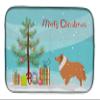 Caroline's Treasures BB2934DDM Collie Dog Merry Christmas Tree Dish Drying Mat Absorbent Dish Drying Mat Pad for Kitchen Counter Dish Drainer Mat for Countertop, 14 x 21", Multicolor view 1