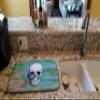 Caroline's Treasures BB5123DDM Day of the Dead Teal Skull Dish Drying Mat Absorbent Dish Drying Mat Pad for Kitchen Counter Dish Drainer Mat for Countertop, 14 x 21", Multicolor view 2
