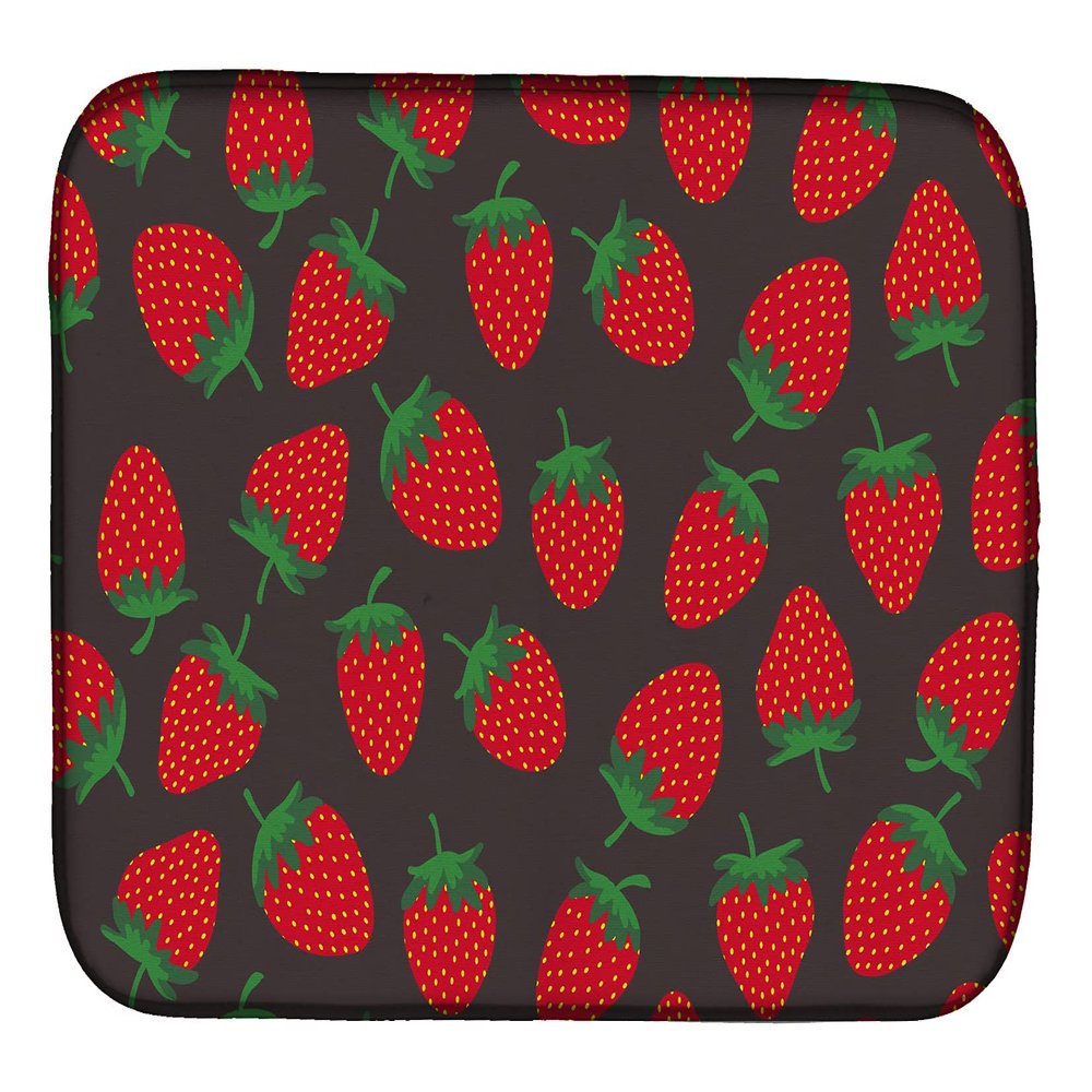 Caroline's Treasures BB5137DDM Strawberries on Gray Dish Drying Mat Absorbent Dish Drying Mat Pad for Kitchen Counter Dish Drainer Mat for Countertop, 14 x 21", Multicolor