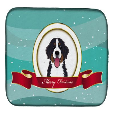 Caroline's Treasures BB1547DDM Bernese Mountain Dog Merry Christmas Dish Drying Mat Absorbent Dish Drying Mat Pad for Kitchen Counter Dish Drainer Mat for Countertop, 14 x 21", Multicolor
