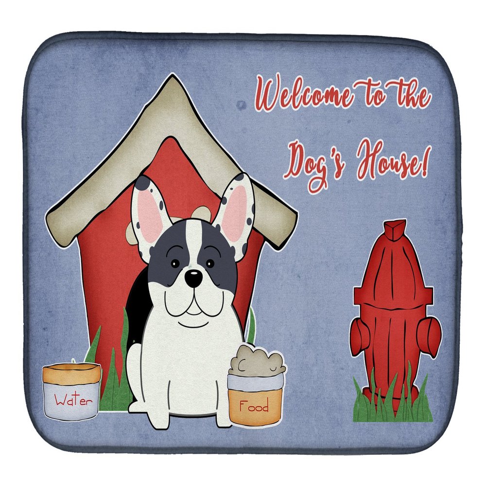 Caroline's Treasures BB2765DDM Dog House Collection French Bulldog Piebald Dish Drying Mat Absorbent Dish Drying Mat Pad for Kitchen Counter Dish Drainer Mat for Countertop, 14 x 21", Multicolor