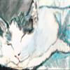 Cat, Colorful Feline Painting Wall, Cute Cat Gift, Mom, Kitten Home Decor, Modern Art Gift, Lover hand signed by Oscar Jetson view 1