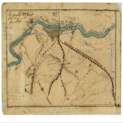 16" x 24" 1863 Map of Fredericksburg City Battle Field & Environs