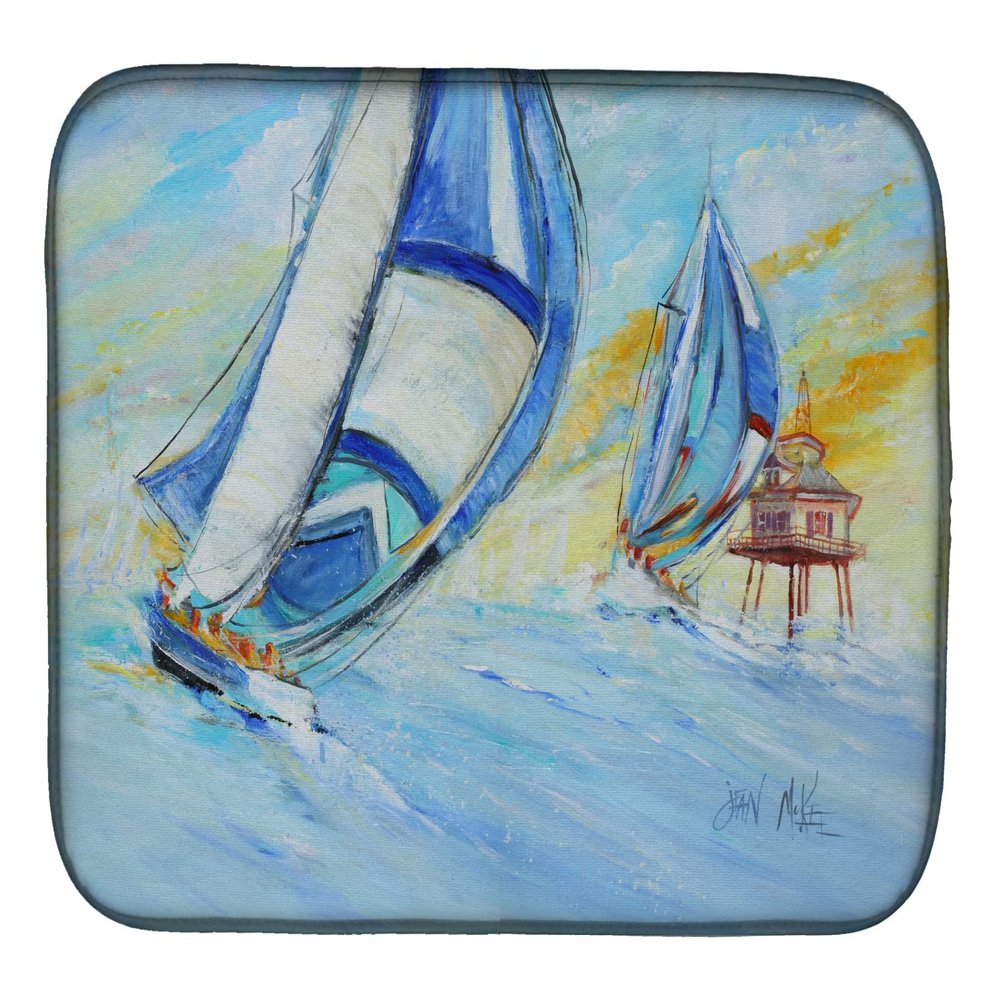 Caroline's Treasures JMK1005DDM Sailboats and Middle Bay Lighthouse Dish Drying Mat Absorbent Dish Drying Mat Pad for Kitchen Counter Dish Drainer Mat for Countertop, 14 x 21", Multicolor