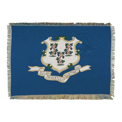 Northwest Flags Woven Tapestry Throw Blanket, 48" x 60", Connecticut State Flag