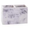 BINO | Multi-Purpose 2 Compartment Organizer - Elegant Makeup Brush & Toothbrush Holder for Bathroom and Vanity | Marble Stylish Accessories for Organization view 1