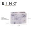 BINO | Multi-Purpose 2 Compartment Organizer - Elegant Makeup Brush & Toothbrush Holder for Bathroom and Vanity | Marble Stylish Accessories for Organization view 2