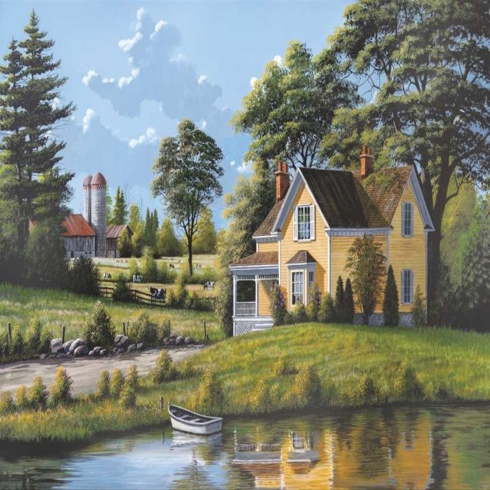 Yellow House Poster Print by Bill Saunders (20 x 28)