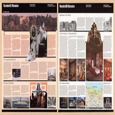 12" x 24" 1999 Map of Vanderbilt Mansion National Historic Site Hyde Park New York