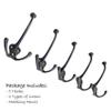 Ambipolar 5 Pack TriLeg Hook, Heavy Duty Big Triple Leg/Double Coat Hooks Base. Entryway Coat Hooks, Scarf and Jacket Hangers.Perfect Bath Towel Heavy Hooks (5 Pack, Oil Rubbed Bronze) view 4