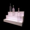 30" 3 Tier LED Lighted Liquor Display Shelf - White Finish view 1