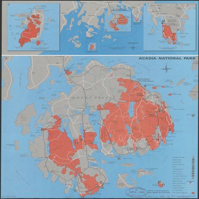 18" x 24" 1980 Map of Acadia National Park Maine