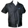 CHEFSKIN Beautiful BARBER Coat white medium weight twill 3 Pockets (BLACK, 2X-60 in.chest) view 1