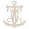 12" Anchor Unfinished Wood Initial Monogram Letter W (Sizes 12"-30") view 1