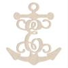 12" Anchor Unfinished Wood Initial Monogram Letter E (Sizes 12"-30") view 1