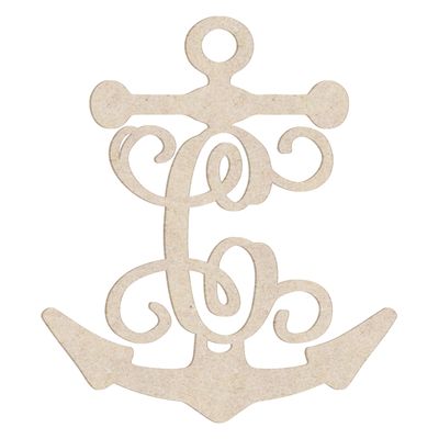 12" Anchor Unfinished Wood Initial Monogram Letter C (Sizes 12"-30")