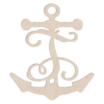 12" Anchor Unfinished Wood Initial Monogram Letter T (Sizes 12"-30")
