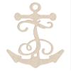 12" Anchor Unfinished Wood Initial Monogram Letter T (Sizes 12"-30") view 1