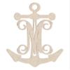 12" Anchor Unfinished Wood Initial Monogram Letter M (Sizes 12"-30") view 1