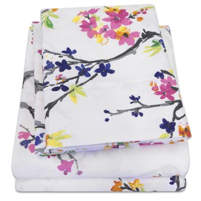1500 Supreme Collection Extra Soft Botanical Bright Whimsical Watercolor Pattern Sheet Set - Luxury Bed Sheets Set with Deep Pocket Wrinkle Free Bedding, Printed Patter
