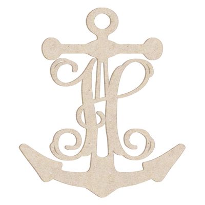 12" Anchor Unfinished Wood Initial Monogram Letter H (Sizes 12"-30")